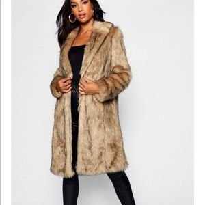 Boohoo Long Faux Fur Coat